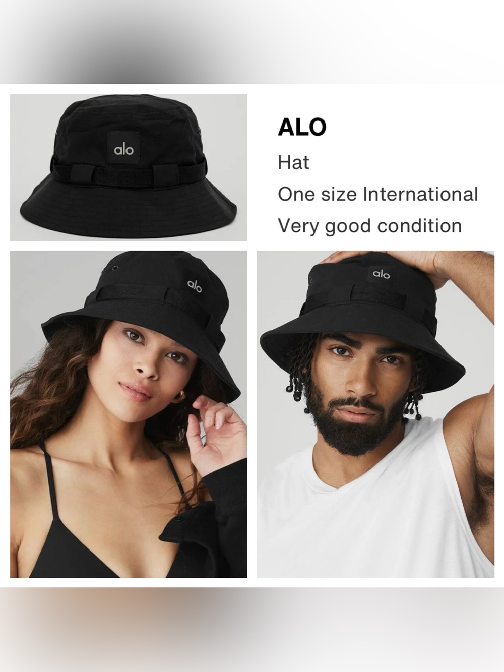 ALO YOGA NWT Unisex Black Undeniable Bucket Hat